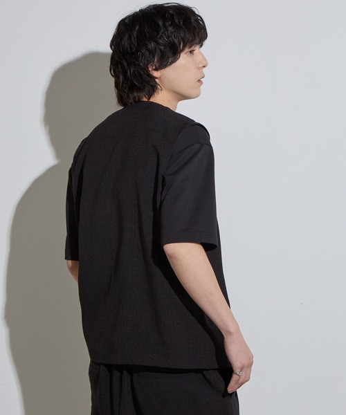 SLICK（スリック）の「【SLICK/スリック】Reflax Canvas Vest / リフラックスキャンバスベスト/ セットアップ対応/ テック素材（ベスト・メンズ・チャコールグレー/ブラック/グレイッシュベージュ・1/2/3）」の7枚目の写真