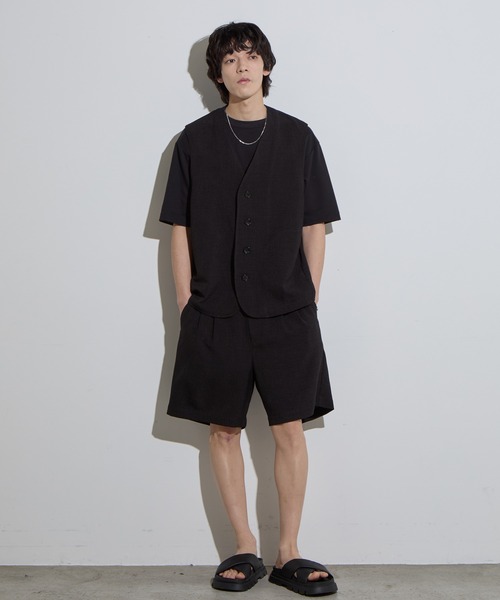 SLICK（スリック）の「【SLICK/スリック】Reflax Canvas Vest / リフラックスキャンバスベスト/ セットアップ対応/ テック素材（ベスト・メンズ・チャコールグレー/ブラック/グレイッシュベージュ・1/2/3）」の8枚目の写真