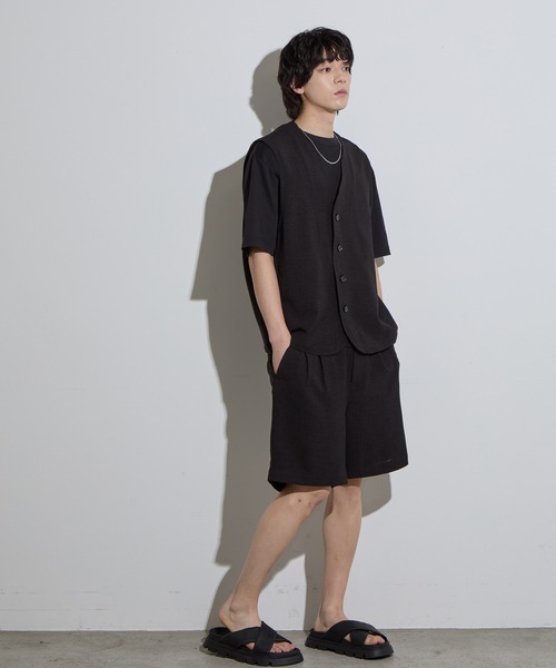 SLICK（スリック）の「【SLICK/スリック】Reflax Canvas Vest / リフラックスキャンバスベスト/ セットアップ対応/ テック素材（ベスト・メンズ・チャコールグレー/ブラック/グレイッシュベージュ・1/2/3）」の9枚目の写真