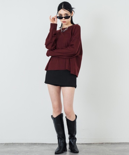 ANAP（アナップ）の「インパンツ付き ミニスカート（スカート・レディース・グレー/ブラック・S/M）」の6枚目の写真