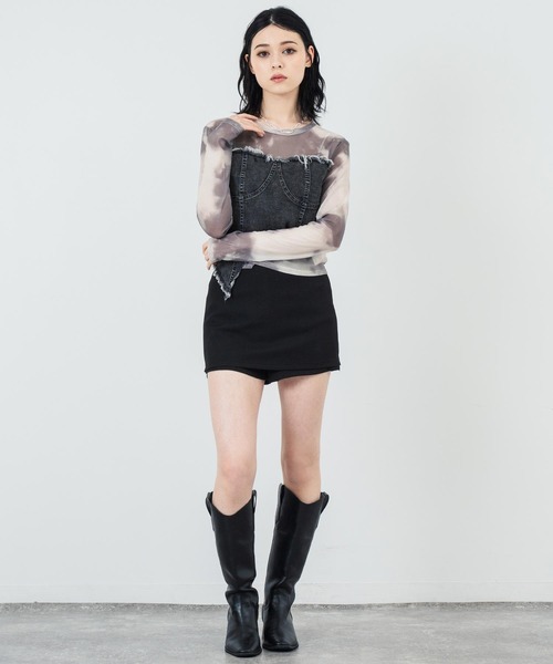 ANAP（アナップ）の「インパンツ付き ミニスカート（スカート・レディース・グレー/ブラック・S/M）」の10枚目の写真