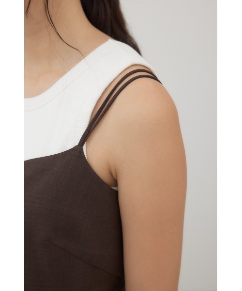 crie conforto（クリーコンフォルト）の「バックオープンベルトキャミワンピース（ワンピース・レディース・ブラウン/チャコールグレー・FREE）」の12枚目の写真