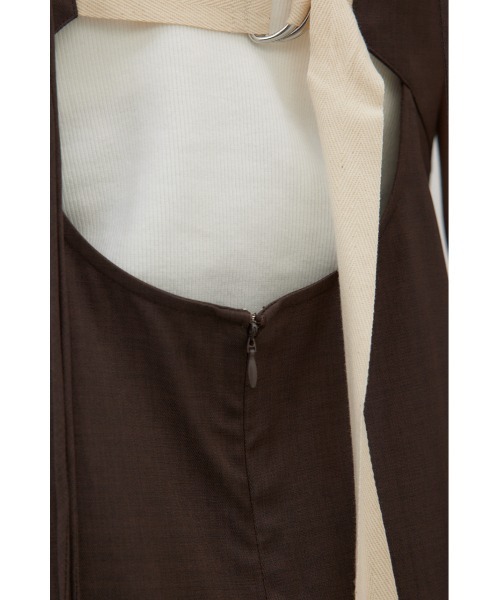 crie conforto（クリーコンフォルト）の「バックオープンベルトキャミワンピース（ワンピース・レディース・ブラウン/チャコールグレー・FREE）」の13枚目の写真