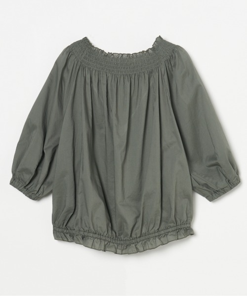 HELIOPOLE（エリオポール）の「COTTON LAWN OFF SHOULDER BLOUSE（シャツ/ブラウス・レディース・カーキ/ネイビー・38）」の4枚目の写真