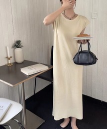 フレンチスリーブロングワンピース