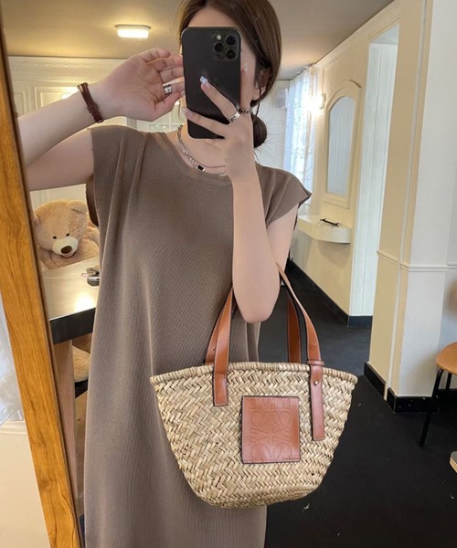 MILAE（ミレ）の「フレンチスリーブロングワンピース（ワンピース・レディース・モカ/オフホワイト/ブルー/ブラック/ベージュ・FREE）」の14枚目の写真