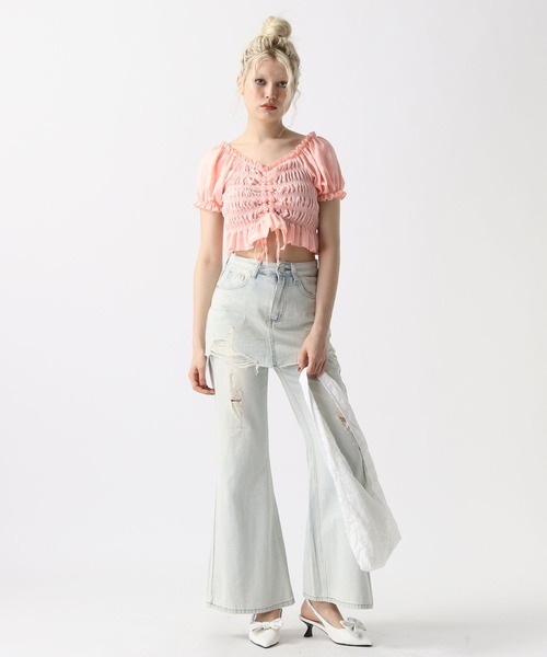 FOREVER 21（フォーエバー トゥエンティーワン）の「【2025SS】レイヤードデニムパンツ（デニムパンツ・レディース・ブルー/ブルー系その他・MEDIUM/SMALL）」の9枚目の写真