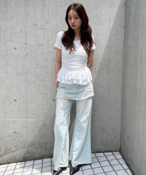 FOREVER 21（フォーエバー トゥエンティーワン）の「【2025SS】レイヤードデニムパンツ（デニムパンツ・レディース・ブルー/ブルー系その他・MEDIUM/SMALL）」の19枚目の写真