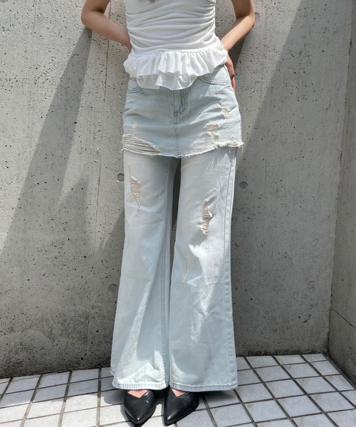 FOREVER 21（フォーエバー トゥエンティーワン）の「【2025SS】レイヤードデニムパンツ（デニムパンツ・レディース・ブルー/ブルー系その他・MEDIUM/SMALL）」の20枚目の写真