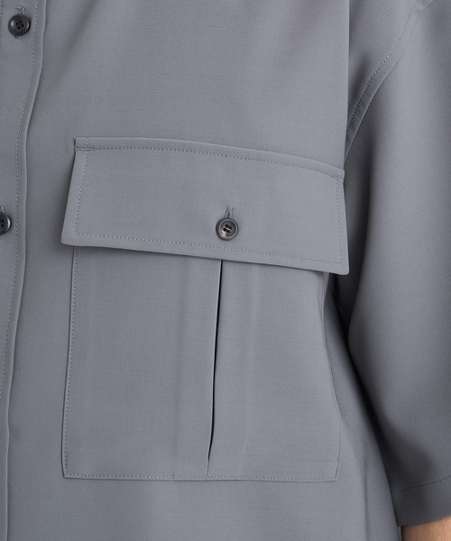 ATTACHMENT（アタッチメント）の「【ATTACHMENT/アタッチメント】別注 PE CONPACT TWILL W POCKET S/S SHIRT/セットアップ対応（シャツ/ブラウス・メンズ・グレー/ブラック・1/2/3）」の19枚目の写真