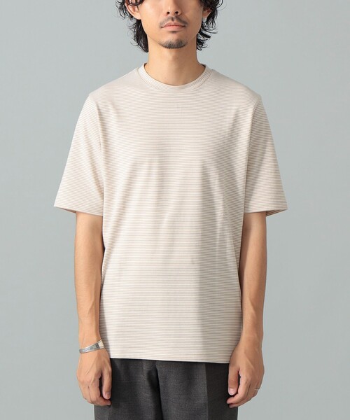 BRILLA per il gusto(ブリッラペルイルグースト)の「コットン ボーダー Tシャツ(Tシャツ/カットソー・メンズ・ベージュ/ネイビー・L/XL/S/M)」の9枚目の写真