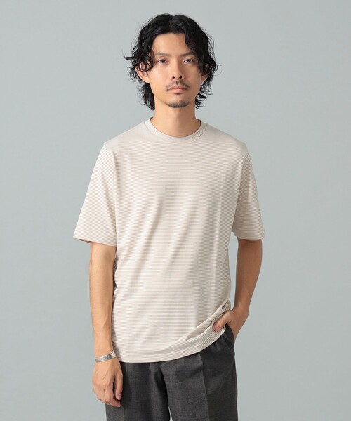 BRILLA per il gusto(ブリッラペルイルグースト)の「コットン ボーダー Tシャツ(Tシャツ/カットソー・メンズ・ベージュ/ネイビー・L/XL/S/M)」の1枚目の写真