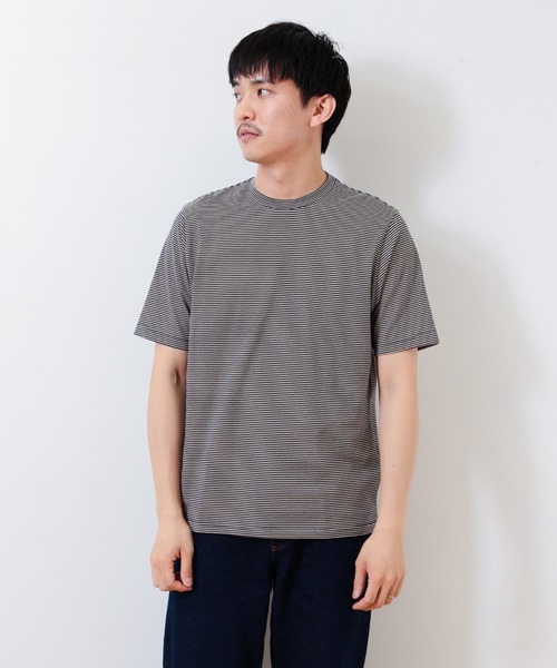 BRILLA per il gusto(ブリッラペルイルグースト)の「コットン ボーダー Tシャツ(Tシャツ/カットソー・メンズ・ベージュ/ネイビー・L/XL/S/M)」の2枚目の写真