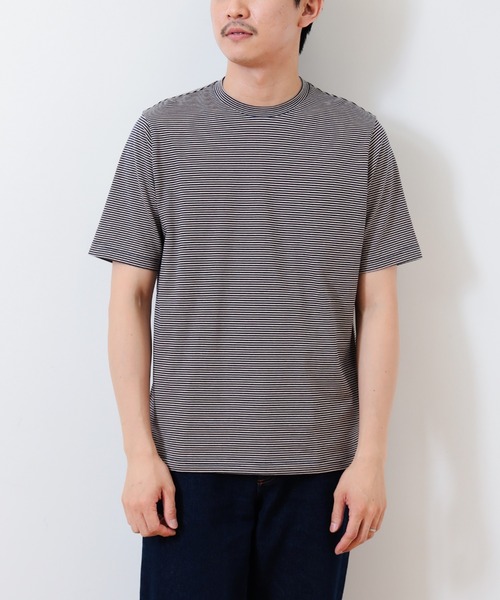 BRILLA per il gusto(ブリッラペルイルグースト)の「コットン ボーダー Tシャツ(Tシャツ/カットソー・メンズ・ベージュ/ネイビー・L/XL/S/M)」の20枚目の写真