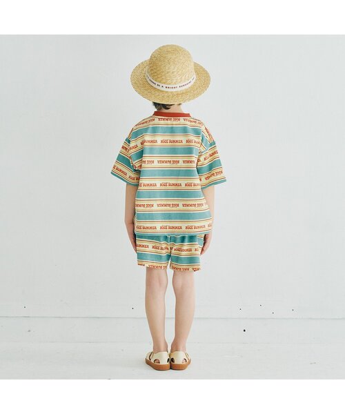 p.premier（ピードットプルミエ）の「【セットアップ可】夏だいすきロゴボーダーTシャツ（Tシャツ/カットソー・キッズ・ブルー/サックスブルー/レッド・100/80/140/130/120/110/90）」の9枚目の写真