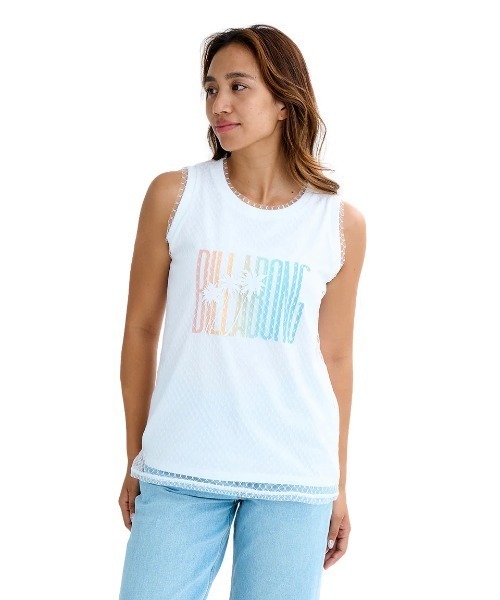 BILLABONG(ビラボン)の「BILLABONG レディース LACE LAYERED TANK TOP タンクトップ 【2025年夏モデル】/ビラボンレイヤードタンクトップ(タンクトップ・レディース・ブラック系その他/ブラック/ホワイト・MEDIUM)」の2枚目の写真