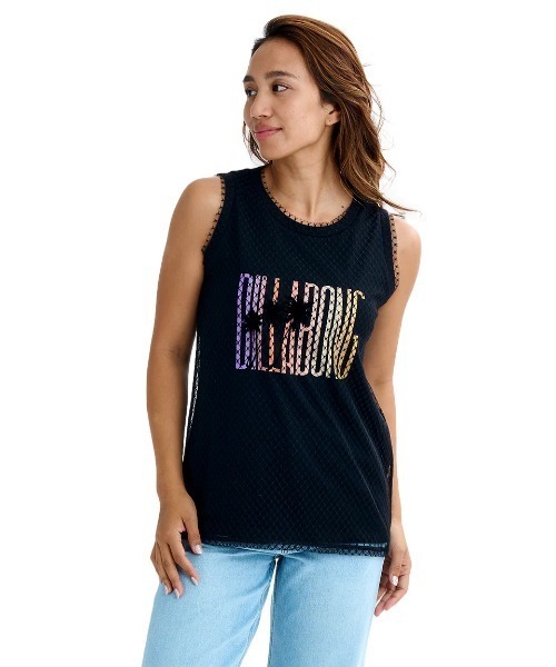 BILLABONG(ビラボン)の「BILLABONG レディース LACE LAYERED TANK TOP タンクトップ 【2025年夏モデル】/ビラボンレイヤードタンクトップ(タンクトップ・レディース・ブラック系その他/ブラック/ホワイト・MEDIUM)」の3枚目の写真