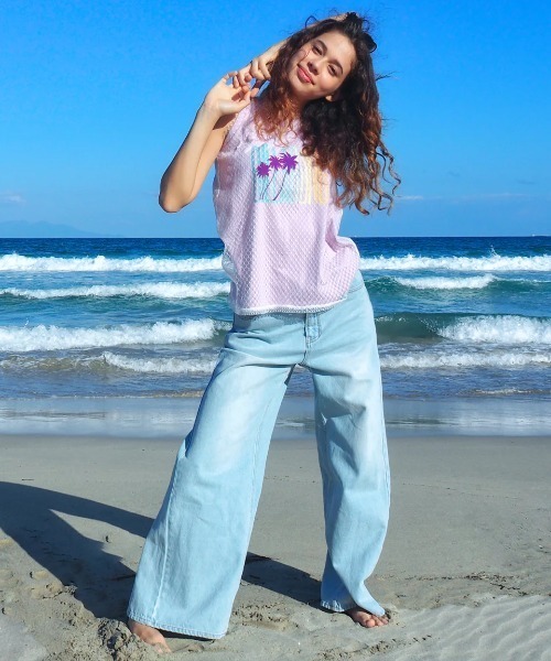 BILLABONG(ビラボン)の「BILLABONG レディース LACE LAYERED TANK TOP タンクトップ 【2025年夏モデル】/ビラボンレイヤードタンクトップ(タンクトップ・レディース・ブラック系その他/ブラック/ホワイト・MEDIUM)」の4枚目の写真