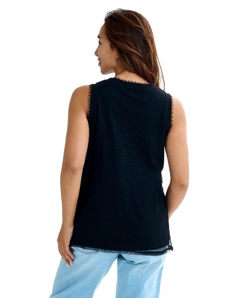 BILLABONG(ビラボン)の「BILLABONG レディース LACE LAYERED TANK TOP タンクトップ 【2025年夏モデル】/ビラボンレイヤードタンクトップ(タンクトップ・レディース・ブラック系その他/ブラック/ホワイト・MEDIUM)」の13枚目の写真