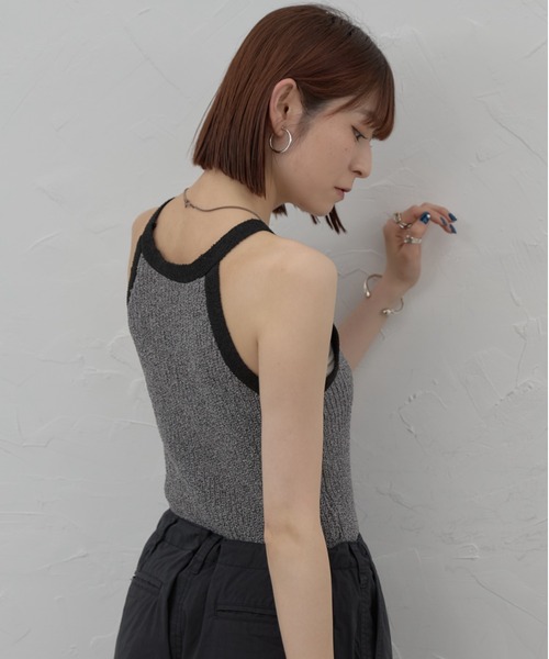 leimn(レイムン)の「バイカラーアメスリニットタンク(タンクトップ・レディース・ブラック/カーキ・M(A-B))」の7枚目の写真
