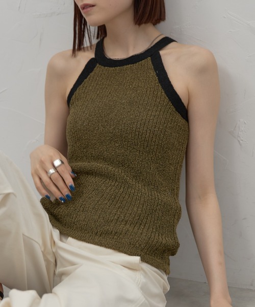 leimn(レイムン)の「バイカラーアメスリニットタンク(タンクトップ・レディース・ブラック/カーキ・M(A-B))」の18枚目の写真