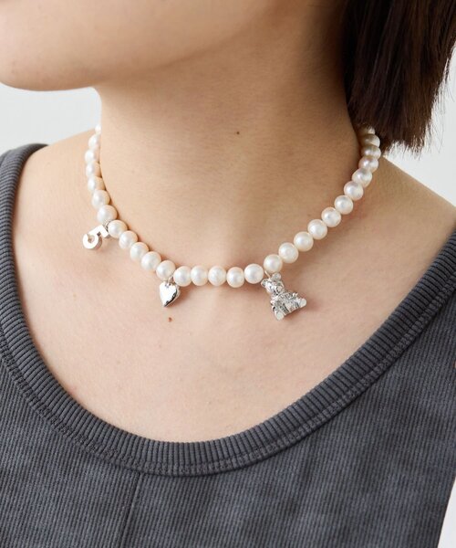 新品 ear PAPILLONNER 2WAY 淡水パールネックレス 2点セット/金属アレルギー対応/ステンレス》淡水パールトップ