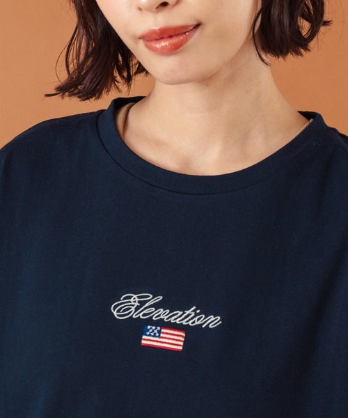 anap mimpi(アナップミンピ)の「国旗ロゴ ワンポイント刺繍ビッグTシャツ(Tシャツ/カットソー・レディース・オフホワイト/グレー/ネイビー・FREE)」の18枚目の写真