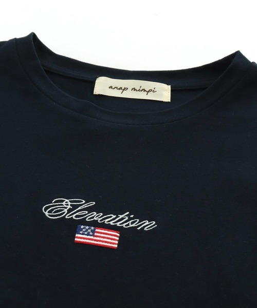 anap mimpi(アナップミンピ)の「国旗ロゴ ワンポイント刺繍ビッグTシャツ(Tシャツ/カットソー・レディース・オフホワイト/グレー/ネイビー・FREE)」の22枚目の写真