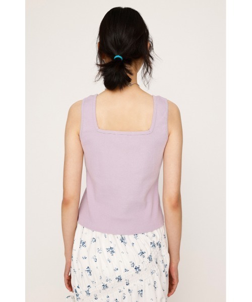 SLY(スライ)の「SQUARE NECK CUP IN TANK スクエアネック カップイン タンク 夏服 ノースリーブ(タンクトップ・レディース・ホワイト/ライトパープル/ブラック・FREE)」の14枚目の写真
