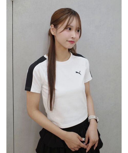 PUMA(プーマ)の「【PUMA】T7ベイビーTシャツ(Tシャツ/カットソー・レディース・ホワイト/チャコールグレー・FREE)」の5枚目の写真