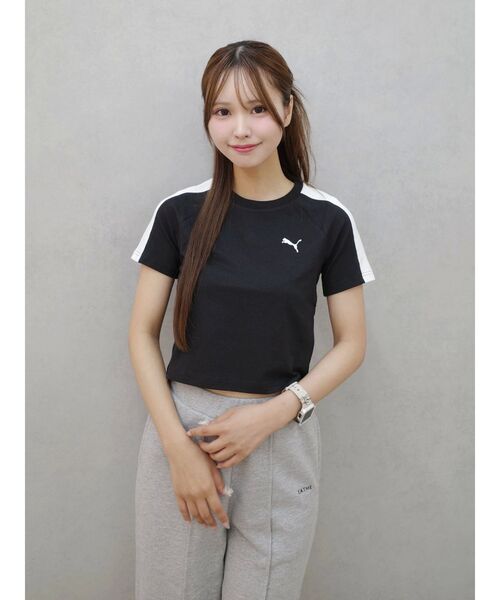 PUMA(プーマ)の「【PUMA】T7ベイビーTシャツ(Tシャツ/カットソー・レディース・ホワイト/チャコールグレー・FREE)」の6枚目の写真