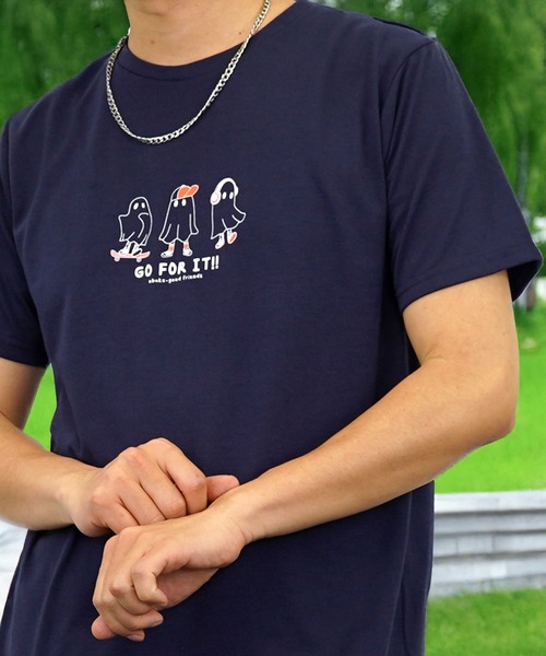 Burner（バーナー）の「【GROOVY STORE】 フロントプリントTシャツ UVカット COOL＆DRY（Tシャツ/カットソー・メンズ・グレイッシュベージュ/ライトブラック/グレイッシュブルー/スミクロ/ライトベージュ/ライトイエロー/ライトグリーン/インディゴブルー/ミント/サーモンピンク/ブラック系その他2/ホワイト系その他4/ホワイト系その他5/ブラック系その他3/ブラック系その他4/ホワイト系その他3/ホワイト系その他2/オフホワイト/イエロー/ピンク/サックスブルー/ネイビー/ブラック/ホワイト・M/L/LL）」の18枚目の写真