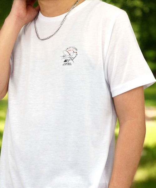 Burner（バーナー）の「【GROOVY STORE】 フロントプリントTシャツ UVカット COOL＆DRY（Tシャツ/カットソー・メンズ・グレイッシュベージュ/ライトブラック/グレイッシュブルー/スミクロ/ライトベージュ/ライトイエロー/ライトグリーン/インディゴブルー/ミント/サーモンピンク/ブラック系その他2/ホワイト系その他4/ホワイト系その他5/ブラック系その他3/ブラック系その他4/ホワイト系その他3/ホワイト系その他2/オフホワイト/イエロー/ピンク/サックスブルー/ネイビー/ブラック/ホワイト・M/L/LL）」の3枚目の写真