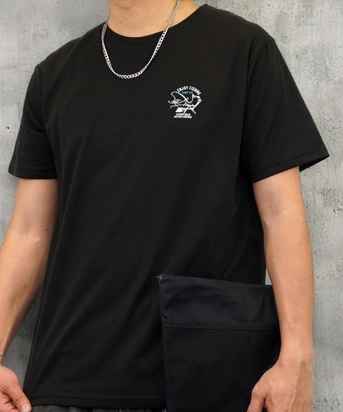 Burner（バーナー）の「【GROOVY STORE】 フロントプリントTシャツ UVカット COOL＆DRY（Tシャツ/カットソー・メンズ・グレイッシュベージュ/ライトブラック/グレイッシュブルー/スミクロ/ライトベージュ/ライトイエロー/ライトグリーン/インディゴブルー/ミント/サーモンピンク/ブラック系その他2/ホワイト系その他4/ホワイト系その他5/ブラック系その他3/ブラック系その他4/ホワイト系その他3/ホワイト系その他2/オフホワイト/イエロー/ピンク/サックスブルー/ネイビー/ブラック/ホワイト・M/L/LL）」の11枚目の写真