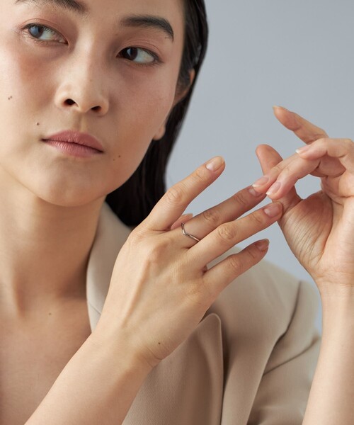 Jouete（ジュエッテ）の「[レイヤー] K10WG リング マルチシェイプ（リング・レディース・ホワイトゴールド・15号/9号/11号/13号）」の5枚目の写真