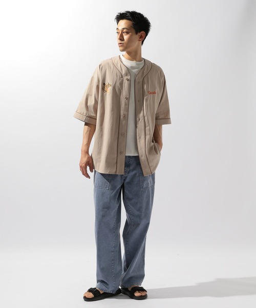 niko and...（ニコアンド）の「刺繍ベースボールシャツ（シャツ/ブラウス・メンズ・カーキ/チャコール/ベージュ・MEDIUM/LARGE）」の17枚目の写真