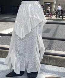 Ameri | MEDI TROMPE L’OEIL RUFFLE SLIT SKIRT(スカート)