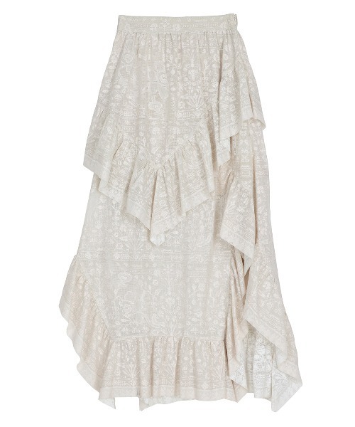 MEDI TROMPE L'OEIL RUFFLE SLIT SKIRT（スカート）｜Ameri