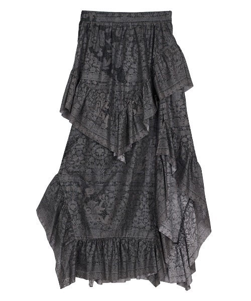 セール】MEDI TROMPE L'OEIL RUFFLE SLIT SKIRT（スカート