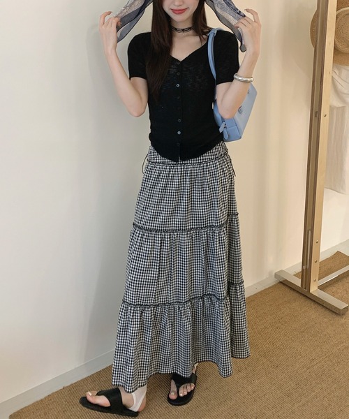 L LABEL(エルラベル)の「ドロストハーフスリーブカーディガン(カーディガン/ボレロ・レディース・ホワイト/ダークグレー/ライトグレー/ブラック/ブルー・FREE)」の9枚目の写真