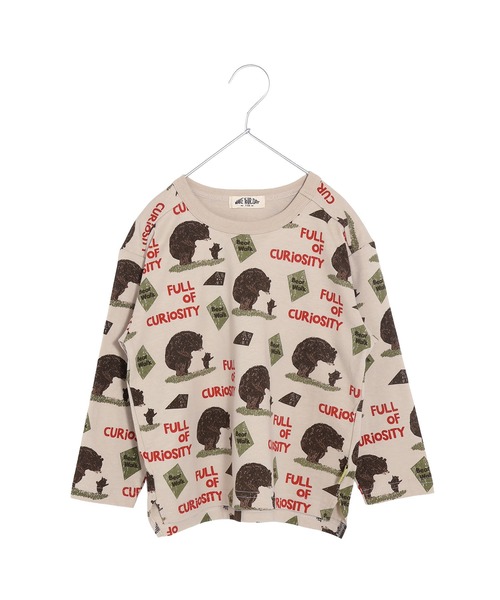 MAKE YOUR DAY（メイクユアデイ）の「くまの親子総柄長袖Tシャツ■80～140cm（Tシャツ/カットソー・キッズ・ベージュ/イエロー・80/90/100/110/120/130/140）」の2枚目の写真