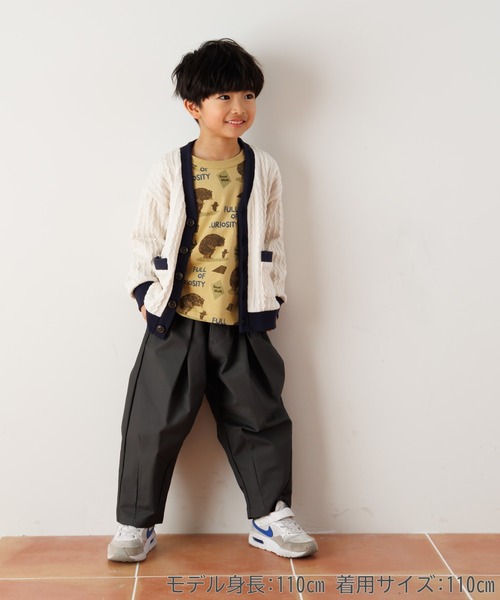 MAKE YOUR DAY（メイクユアデイ）の「くまの親子総柄長袖Tシャツ■80～140cm（Tシャツ/カットソー・キッズ・ベージュ/イエロー・80/90/100/110/120/130/140）」の7枚目の写真