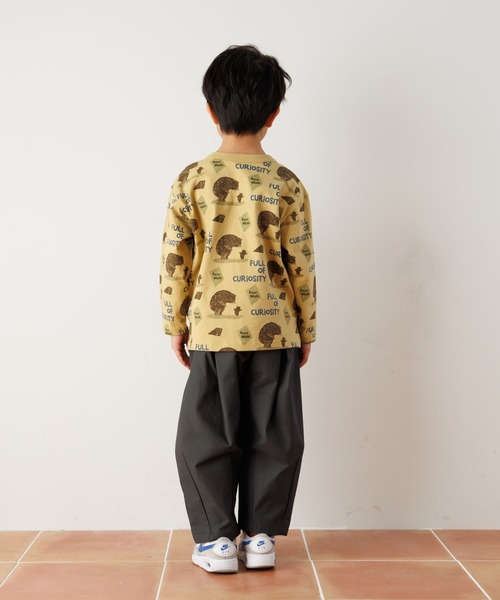 MAKE YOUR DAY（メイクユアデイ）の「くまの親子総柄長袖Tシャツ■80～140cm（Tシャツ/カットソー・キッズ・ベージュ/イエロー・80/90/100/110/120/130/140）」の5枚目の写真