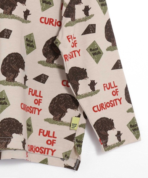 MAKE YOUR DAY（メイクユアデイ）の「くまの親子総柄長袖Tシャツ■80～140cm（Tシャツ/カットソー・キッズ・ベージュ/イエロー・80/90/100/110/120/130/140）」の14枚目の写真