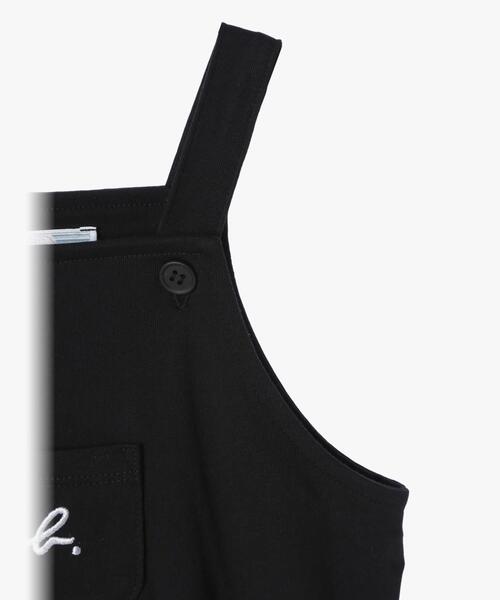 agnes b.(アニエスベー)の「ベビー ”b.”ロゴ刺繍 コットン サロペット(サロペット/オーバーオール・キッズ・ブラック・2YEAR/6MONTH/1YEAR/18M)」の4枚目の写真