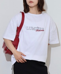 刺繍&プリント 前後差スリットTシャツ