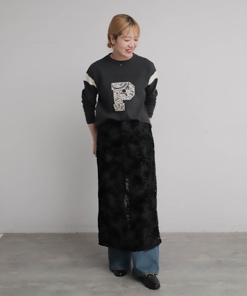 NOMBRE IMPAIR（ノンブルアンペール）の「シアーオパールフラワー　レイヤードイージースカート（スカート・レディース・ブラック/グレー・FREE）」の13枚目の写真