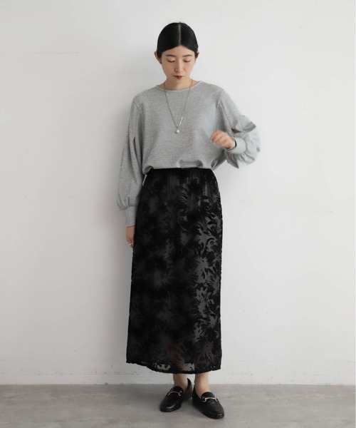 NOMBRE IMPAIR（ノンブルアンペール）の「シアーオパールフラワー　レイヤードイージースカート（スカート・レディース・ブラック/グレー・FREE）」の16枚目の写真