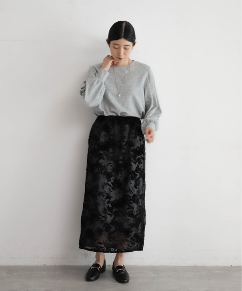 NOMBRE IMPAIR（ノンブルアンペール）の「シアーオパールフラワー　レイヤードイージースカート（スカート・レディース・ブラック/グレー・FREE）」の19枚目の写真
