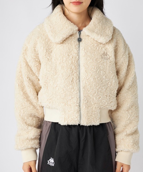 Kappa（カッパ）の「ボアフリースジャケット（その他アウター・レディース・アイボリー/ブラック・LARGE/MEDIUM/SMALL）」の3枚目の写真